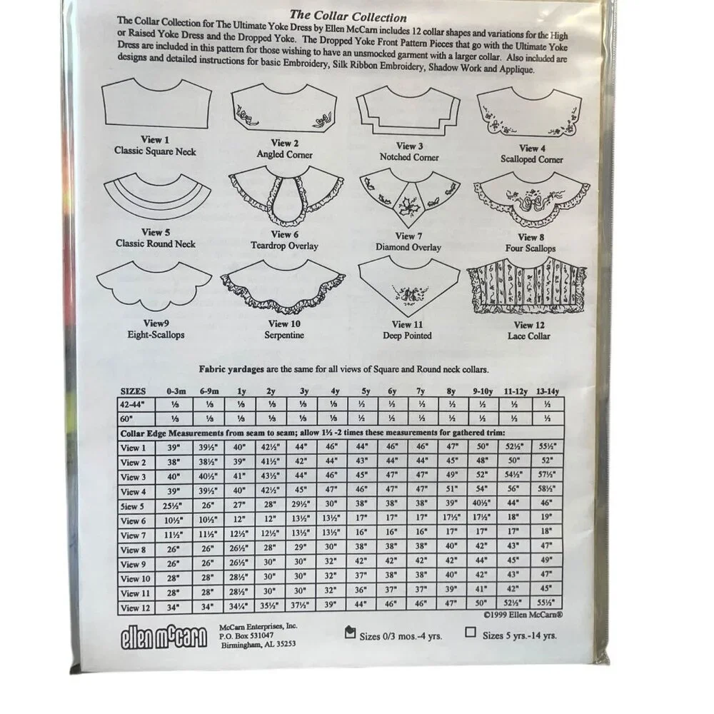 The Classic Heirloom Collection By Ellen McCarn Pattern Collars 0/3‎ m - 4 yrs